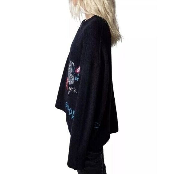 OVERSIZED ZADIG & VOLTAIRE CASHMERE SWEATER SIZE L NEW - Picture 8 of 12